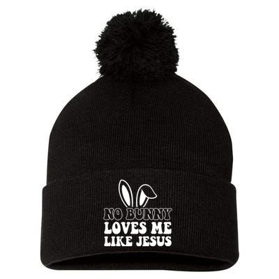 No Bunny Loves Me Like Jesus Cute Easter Pom Pom 12in Knit Beanie