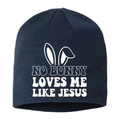 No Bunny Loves Me Like Jesus Cute Easter Sustainable Beanie