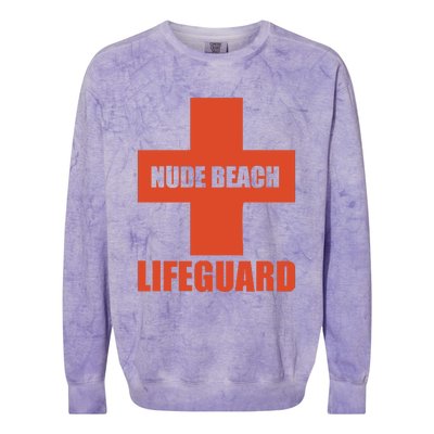 Nude Beach Lifeguard Colorblast Crewneck Sweatshirt