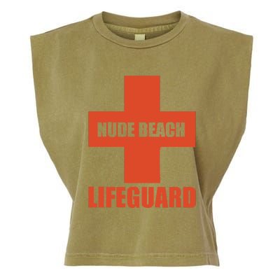 Nude Beach Lifeguard Garment-Dyed Women's Muscle Tee