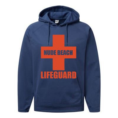 Nude Beach Lifeguard Performance Fleece Hoodie