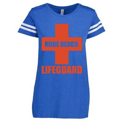 Nude Beach Lifeguard Enza Ladies Jersey Football T-Shirt