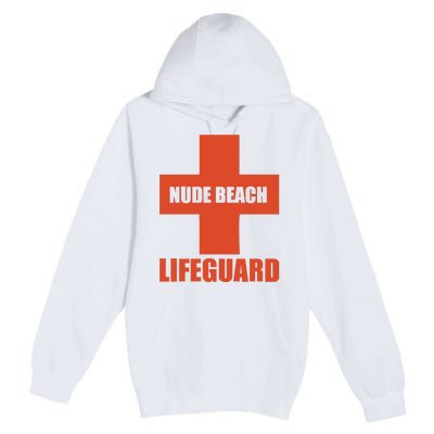 Nude Beach Lifeguard Premium Pullover Hoodie