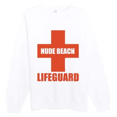 Nude Beach Lifeguard Premium Crewneck Sweatshirt