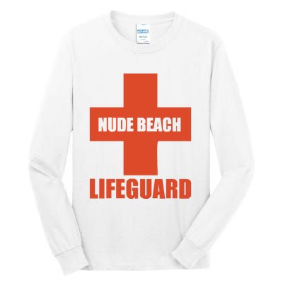 Nude Beach Lifeguard Tall Long Sleeve T-Shirt