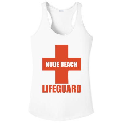 Nude Beach Lifeguard Ladies PosiCharge Competitor Racerback Tank