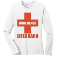 Nude Beach Lifeguard Ladies Long Sleeve Shirt