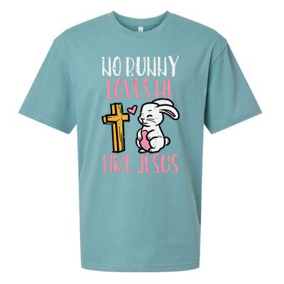 No Bunny Loves Me Like Jesus Easter Christian Religious Sueded Cloud Jersey T-Shirt