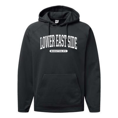 NYC Borough Lower East Side Manhattan New York Performance Fleece Hoodie