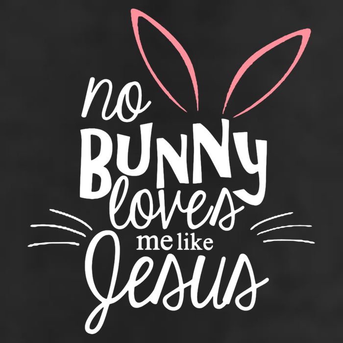 No Bunny Loves Me Like Jesus Easter 7 Panel Mesh Trucker Snapback Hat