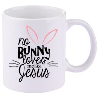 No Bunny Loves Me Like Jesus Easter 11oz C Handle Ceramic Mug