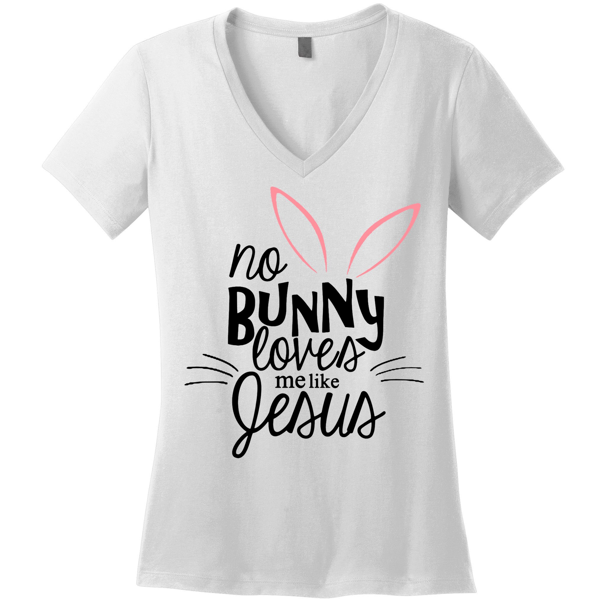 No Bunny Loves Me Like Jesus Easter Women's V-Neck T-Shirt