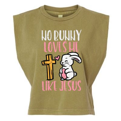 No Bunny Loves Me Like Jesus Easter Christian Religious Garment-Dyed Women's Muscle Tee