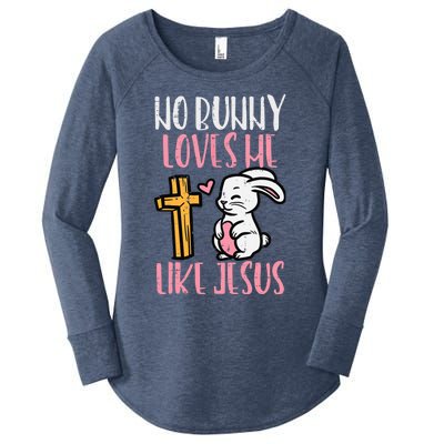 No Bunny Loves Me Like Jesus Easter Christian Religious Women's Perfect Tri Tunic Long Sleeve Shirt