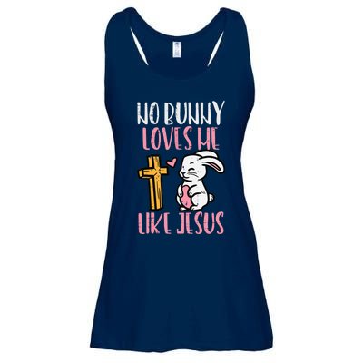 No Bunny Loves Me Like Jesus Easter Christian Religious Ladies Essential Flowy Tank