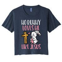 No Bunny Loves Me Like Jesus Easter Christian Religious Women's Crop Top Tee