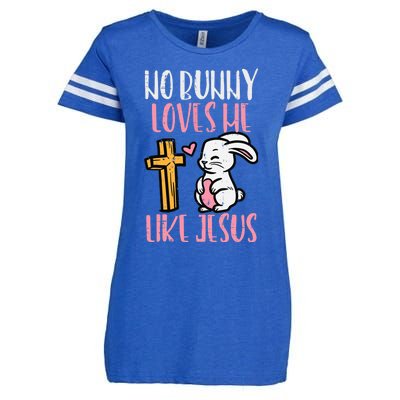 No Bunny Loves Me Like Jesus Easter Christian Religious Enza Ladies Jersey Football T-Shirt