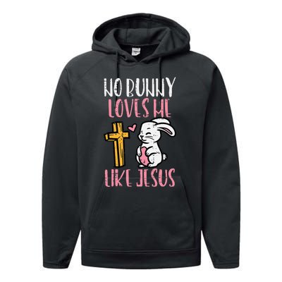 No Bunny Loves Me Like Jesus Easter Christian Religious Performance Fleece Hoodie