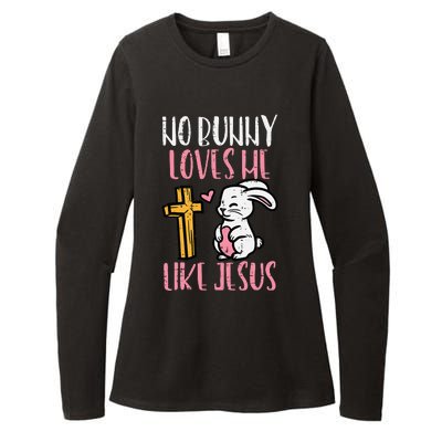 No Bunny Loves Me Like Jesus Easter Christian Religious Womens CVC Long Sleeve Shirt