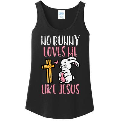 No Bunny Loves Me Like Jesus Easter Christian Religious Ladies Essential Tank