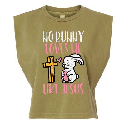 No Bunny Loves Me Like Jesus Easter Christian Religious Garment-Dyed Women's Muscle Tee