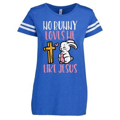 No Bunny Loves Me Like Jesus Easter Christian Religious Enza Ladies Jersey Football T-Shirt