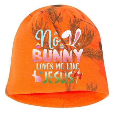 No Bunny Loves Me Like Jesus Easter Christian Religious Kati - Camo Knit Beanie