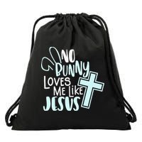 No Bunny Loves Me Like Jesus, Christian Easter Resurrection Drawstring Bag