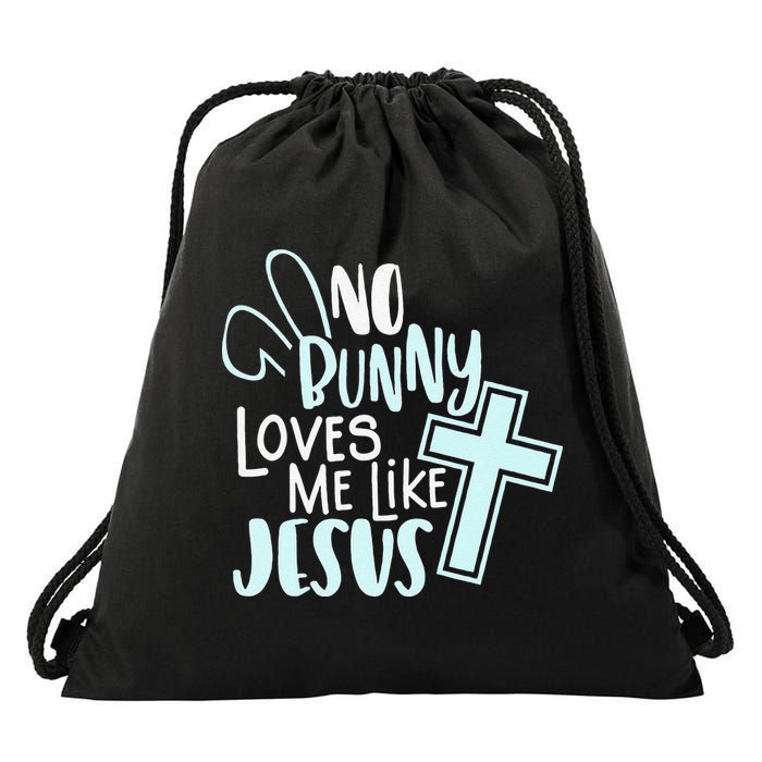 No Bunny Loves Me Like Jesus, Christian Easter Resurrection Drawstring Bag