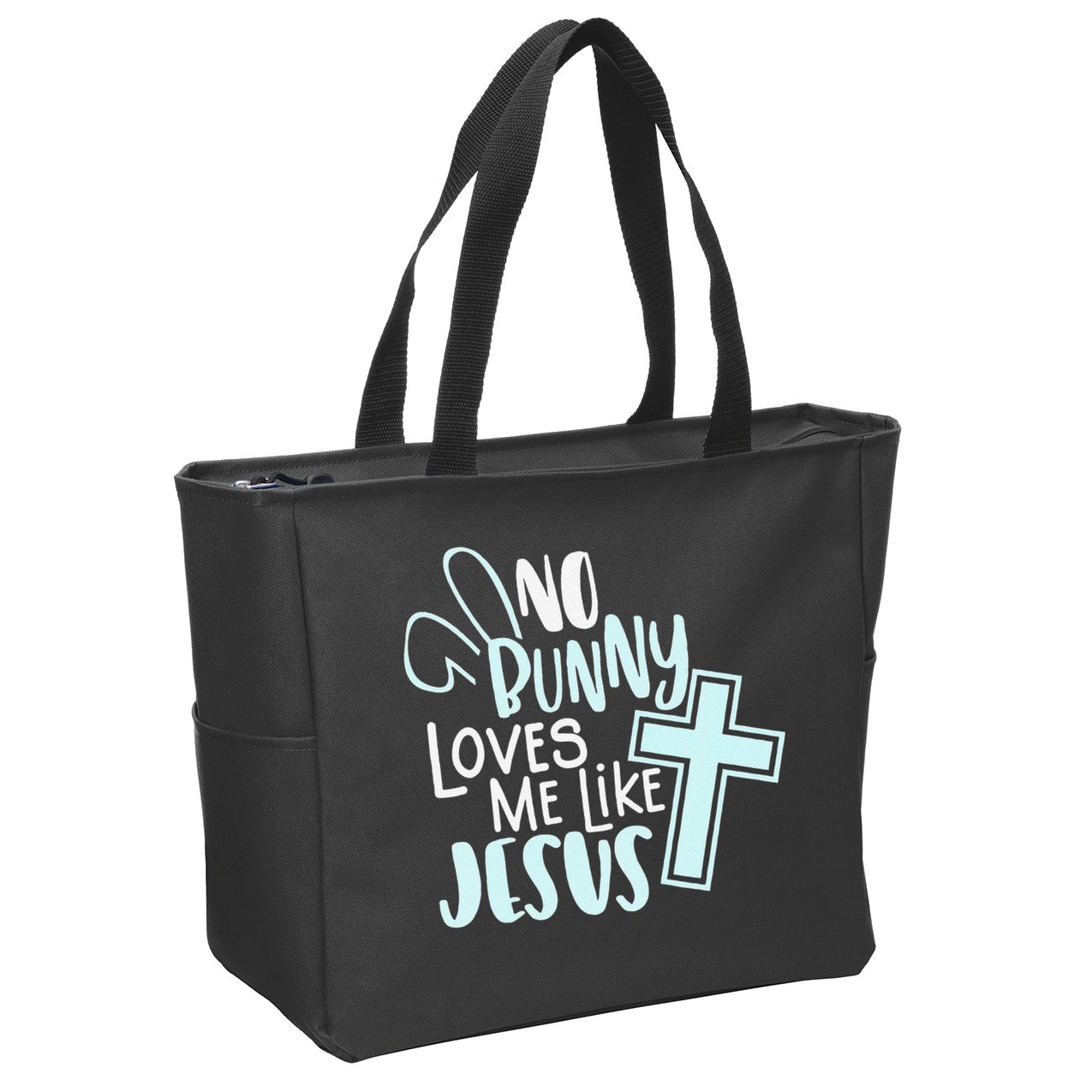 No Bunny Loves Me Like Jesus, Christian Easter Resurrection Zip Tote Bag