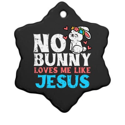 No Bunny Loves Me Like Jesus Christian Religious Easter Ceramic Star Ornament