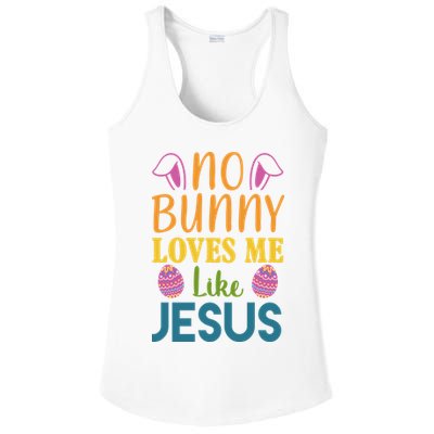 No Bunny Loves Me Like Jesus Easter Holiday Ladies PosiCharge Competitor Racerback Tank