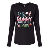 No Bunny Loves Me Like Jesus Easter Christian Religious Womens Cotton Relaxed Long Sleeve T-Shirt