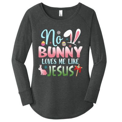 No Bunny Loves Me Like Jesus Easter Christian Religious Women's Perfect Tri Tunic Long Sleeve Shirt