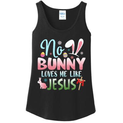 No Bunny Loves Me Like Jesus Easter Christian Religious Ladies Essential Tank