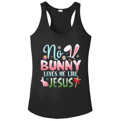 No Bunny Loves Me Like Jesus Easter Christian Religious Ladies PosiCharge Competitor Racerback Tank