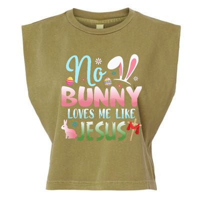 No Bunny Loves Me Like Jesus Easter Christian Religious Garment-Dyed Women's Muscle Tee