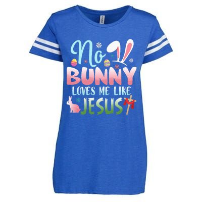 No Bunny Loves Me Like Jesus Easter Christian Religious Enza Ladies Jersey Football T-Shirt