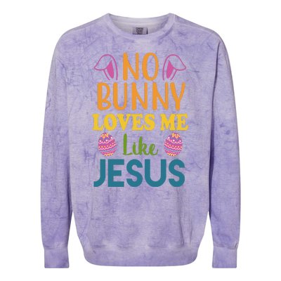 No Bunny Loves Me Like Jesus Easter Colorblast Crewneck Sweatshirt