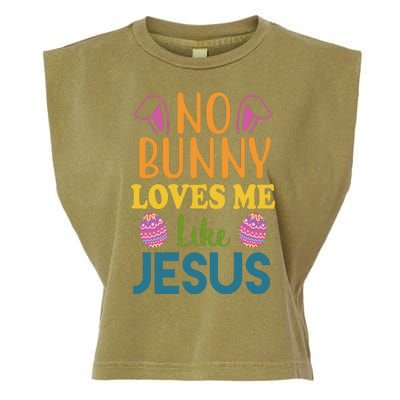 No Bunny Loves Me Like Jesus Easter Garment-Dyed Women's Muscle Tee