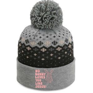 No Bunny Love You Like Jesus Great Gift The Baniff Cuffed Pom Beanie