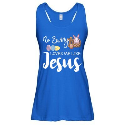 No Bunny Loves Me Like Jesus Easter Christian Graphic Gift Ladies Essential Flowy Tank