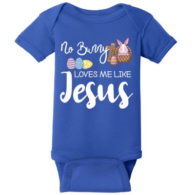 No Bunny Loves Me Like Jesus Easter Christian Graphic Gift Baby Bodysuit