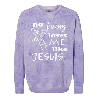 No Bunny Loves Me Like Jesus (White Print) Easter Colorblast Crewneck Sweatshirt