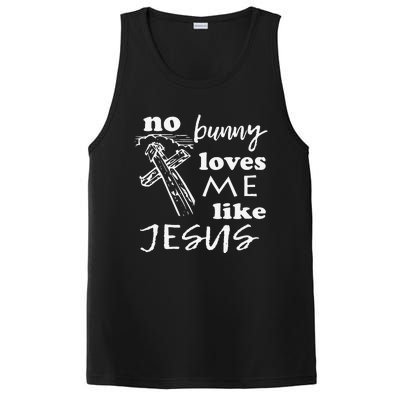 No Bunny Loves Me Like Jesus (White Print) Easter PosiCharge Competitor Tank