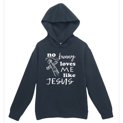 No Bunny Loves Me Like Jesus (White Print) Easter Urban Pullover Hoodie