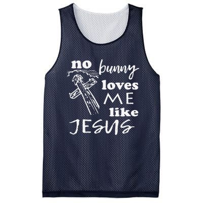 No Bunny Loves Me Like Jesus (White Print) Easter Mesh Reversible Basketball Jersey Tank