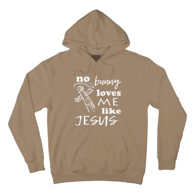 No Bunny Loves Me Like Jesus (White Print) Easter Hoodie