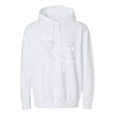 No Bunny Loves Me Like Jesus (White Print) Easter Garment-Dyed Fleece Hoodie