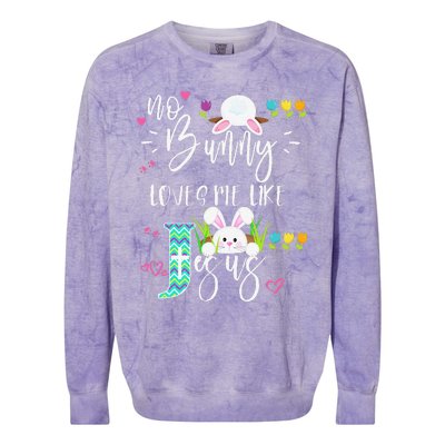 No Bunny Loves Me Like Jesus Christian Easter For Colorblast Crewneck Sweatshirt